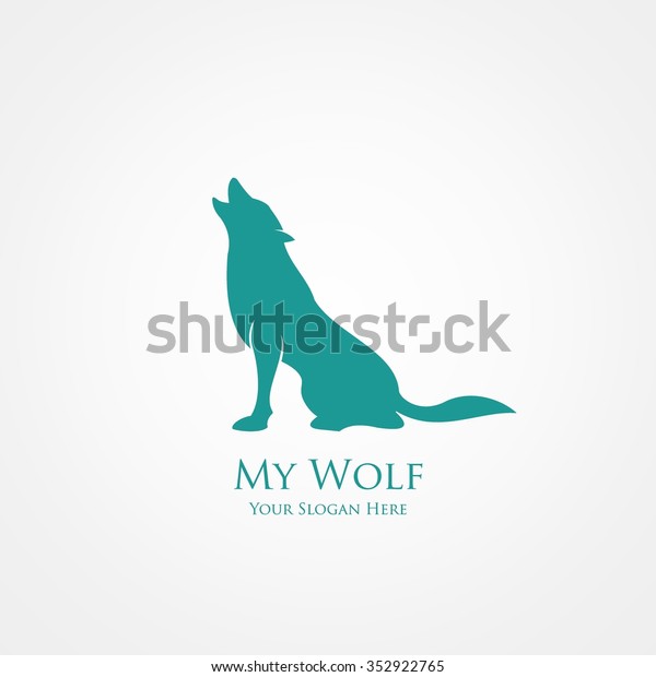 狼のシルエット ベクターイラスト ロゴ マテリアルプリント グリーティングカードに最適 のベクター画像素材 ロイヤリティフリー