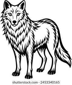 Silueta de lobo estilo Ilustración vectorial.