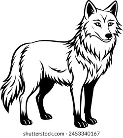 Wolf silhouette vector illustration style.