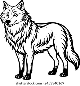 Wolf silhouette vector illustration style.