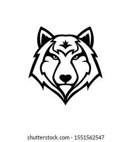 Wolf silhouette vector for logo, mascot, t shirt design isolated on white background