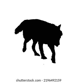 wolf silhouette vector, white background