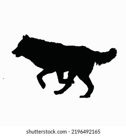 wolf silhouette vector, white background