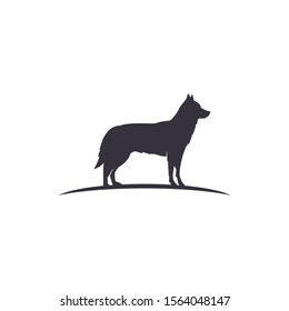 Wolf silhouette of wild animal icon, design for clean and simple logo, related to dogs cats and animal lover, veterinarian animal feed store.