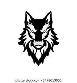 wolf simple logo black and white