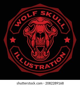 Wolf Skull Badge, this design can be used as a mascot for a sports team, or as a t-shirt print
