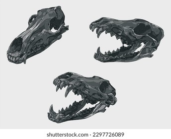 Wolf Skull Illustration Pack Stock Illustration -