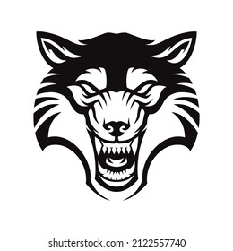 Wolf Skull Logo, on the white background