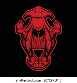 Wolf Skull Mascot, this design can be used as a sports emblem.
