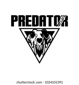 Wolf skull simple vector. Predator logo template