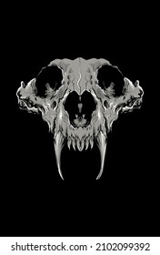 Wolf skull vector artwork illustration