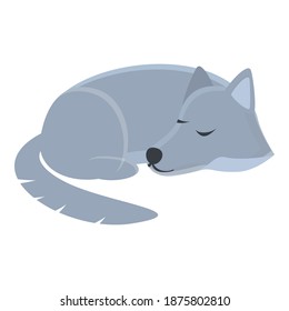 Wolf sleeping icon. Cartoon of wolf sleeping vector icon for web design isolated on white background