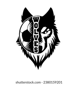 Wolf soccer black colour design