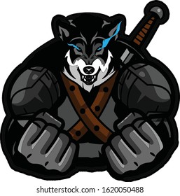 wolf soldier angry with sword
you can use this file for esport logo