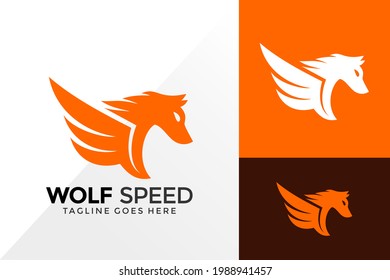 Wolf Speed Logo Design, Brand Identity Logos Designs Vector Illustration Template