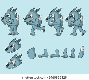 Wolf sprite for game or animation