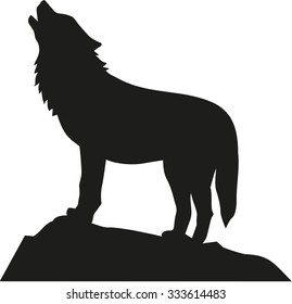 Wolf standing and howling