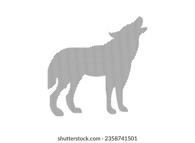 wolf strips art isolated with white background