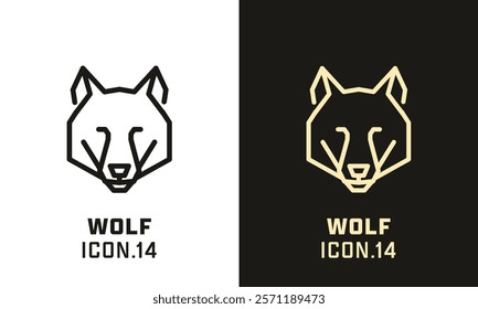 Wolf stylized head geometric line icon
