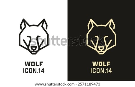 Wolf stylized head geometric line icon