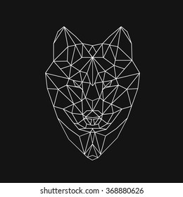 Wolf stylized triangle polygonal model