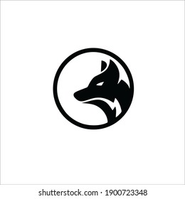 Wolf Symbol Logo. Tattoo Design. Vector Illustration.