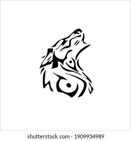 Wolf Symbol Logo. Tattoo Design. Vector Illustration.