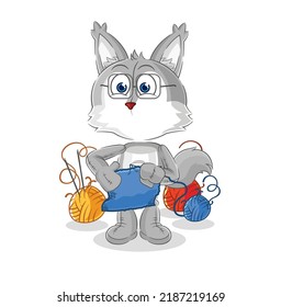 the wolf tailor mascot. cartoon vector