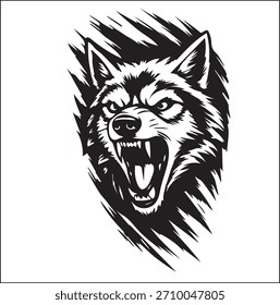 Tatuaje del lobo blanco y negro