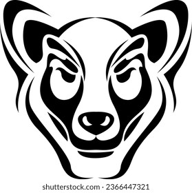 Wolf tattoo face, tattoo illustration, vector on a white background.
