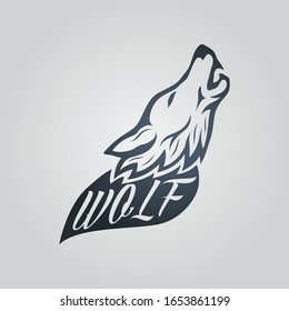 WOLF tattoo icon logo vector