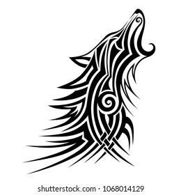 Wolf Tattoo Vector, Maori Sleeve Arm, Stencil Art Celtic Design