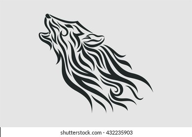 Wolf Tattoo Vector Tribal Style