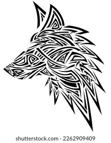 Tatuajes de lobo diseño de forma negra 