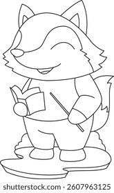 Wolf Teacher Book Animal Vector Graphic Art Illustration