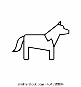  wolf thin line icon design. zoo animal vector illustration