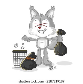 der Wolf-Wirbel-Maskottchen. Cartoon-Vektorgrafik