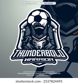 Wolf Thunderbold Warrior Mascot Sport Logo Identity for Soccer and Sports Teams