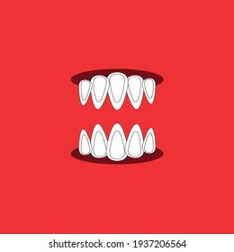 Wolf tooth icon. Monster dent symbol. 
