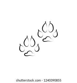 Wolf tracks icon. Element of animal track for mobile concept and web apps. Hand drawn Wolf tracks icon can be used for web and mobile