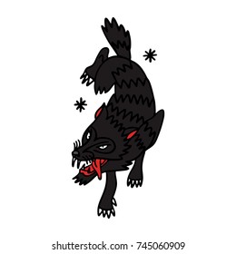 wolf traditional tattoo flash