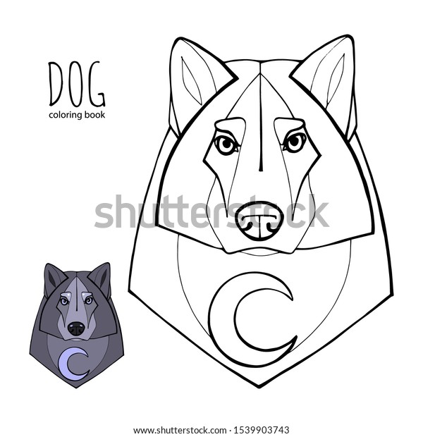 wolf tribal style moondetail wolf coloring stock vector