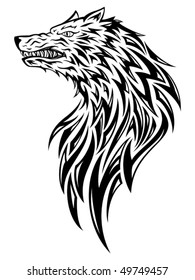 Wolf tribal/tattoo style