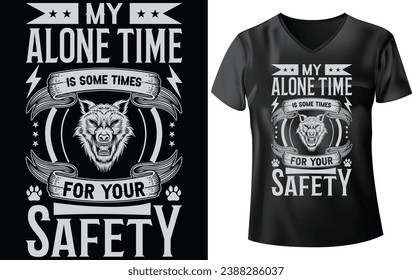 WOLF T-SHIRT DESIGN, MY ALONE TIME svg