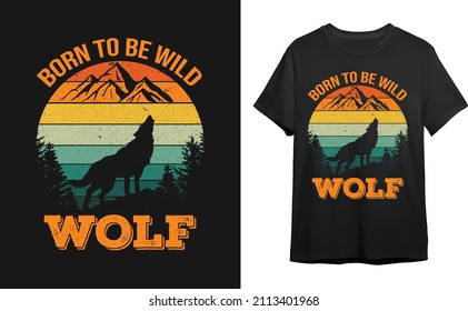 Wolf T-Shirt Design Vektorgrafik