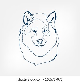  wolf vector animal wild one line design