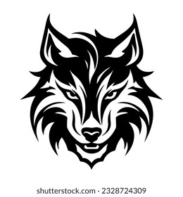 Wolf vector art isolated on white background, Symbol of An Aggressive Wolf Medieval Style, 
 vector illustration.