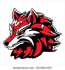 wolf in vector art style