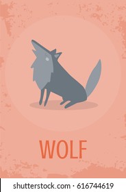 Wolf vector children card