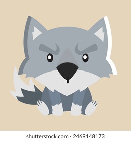 Wolf vector with detailed illustration of light and shadow